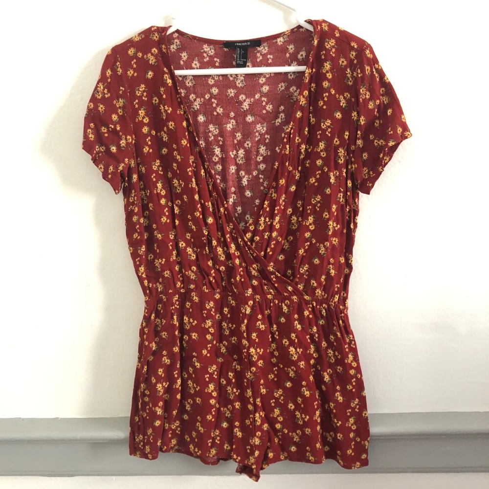 Forever 21 Sunflower Romper | Size: Large